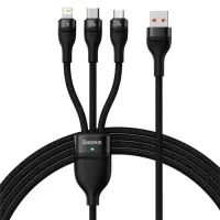 Baseus CASS0300001 3 in 1 (TA to TC+IP+Micro) 1.2m Fast Charging Data Cable (100W)